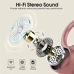 Бездротові навушники Poounur Bluetooth 5.3 з HD-мікрофоном - мініатюра 3