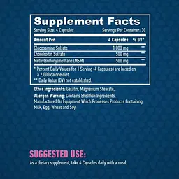 Глюкозамін, Хондроїтін Haya Labs Glucosamine Chondroitin & MSM Complex 120 капсул - мініатюра 3