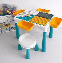 Конструктор A-Toys зі столиком та стільчиком 77 великих деталей 10351A-Q03B - мініатюра 5