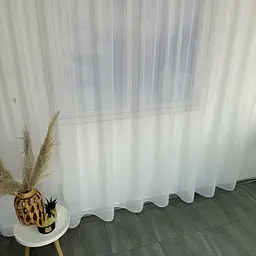Турецький тюль креп з люрексом білий 400х270, тасьма ALBO pbe0052341 - мініатюра 4