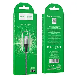 Кабель Hoco X50 Pisces Cable USB to Type-C 2,4A 1m Gray - мініатюра 2