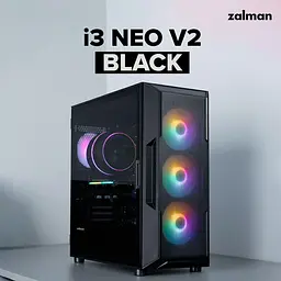 Zalman Корпус I3 Neo V2 без БР, 2xUSB3.0, 1x Type C, 4x120мм RGB, VGA 400мм, LCS ready, TG Side Panel, ATX, чорний - мініатюра 2