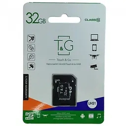 Карта пам'яті 32Gb T&G micro SDHC UHS-1 (Class 10) + Adapter SD - мініатюра 2