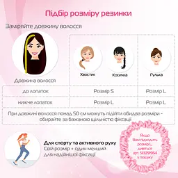 Шовкова резинка для волосся Чумацький Шлях підвищеної еластичності та міцності Розмір S в Подарунковій упаковці Рожева (1206-02) - мініатюра 5