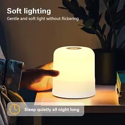 Led нічник лампа / Настільна USB лампа-нічник 360°/ Сенсорна / Акумуляторна / Декоративна / White - мініатюра 5