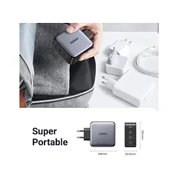Зарядний пристрій Ugreen 4xUSB 100W (3xUSB-C+USB-A) Gan Tech Fast GAN Charger black CD226 (40747) - мініатюра 10