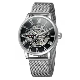 Чоловічий наручний годинник Forsining Aston Silver - мініатюра 4