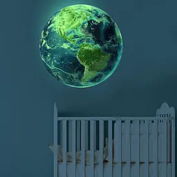 Люмінесцентна наклейка Планета на стіну 30 см різнобарвний