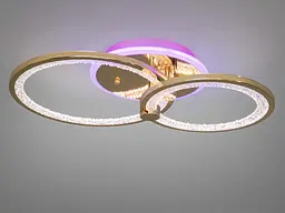 Стильна стельова LED-люстра для спальні Diasha 8180/2G LED 3color dimmer — золотий, 55 Вт, 33×53 см - мініатюра 4