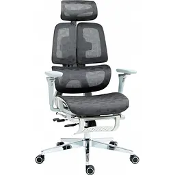 Офісне крісло GT Racer B-2450 White/Gray [121431] - мініатюра 2