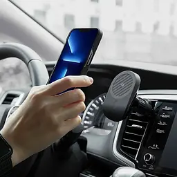 Автомобільний утримувач із бездротовою зарядкою Pitaka MagEZ Car Mount Pro Car Vent Black (CM4001Q) - мініатюра 3