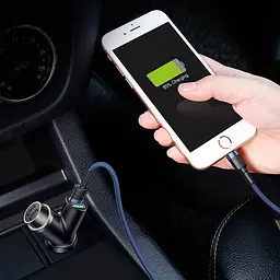 Адаптер автомобільний BASEUS cigarette lighter extended car charger 2 USB 40 W (CCALL-YX01) - мініатюра 4