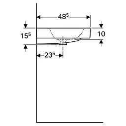 Раковина Geberit iCon 75x49 124075000, Білий - мініатюра 2
