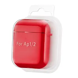 Чохол Silicone Case 2,5mm with microfiber for AirPods 1/2 Red - мініатюра 2