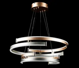 Люстра стельова LED Splendid Ray L8503/600+400/2, 180W, сірий/золото, сучасний стиль з пультом та димером