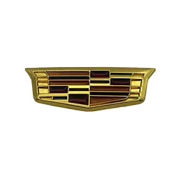 Емблема Cadillac золота+кольорові вставки 89х35мм метал (на скотчі)