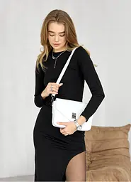 Жіноча сумка Sambag Leoma Shine біла 25*7*17 см (54050008)
