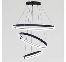 Велика триярусна LED люстра MD78099/80+60+40BK Artlight із чорними кільцями - мініатюра 3