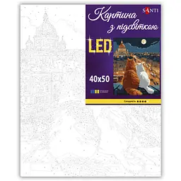 Картина за номерами Santi Коти на даху LED підсвітка 40 x 50 см  (956646) - мініатюра 2