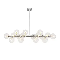 Люстра стельова Levistella 7841020-16 GAB+CL (S), 16 плафонів, срібний метал, скляні плафони, сучасний стиль для дому - мініатюра 2