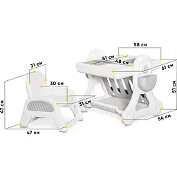 Дитячий комплект Mealux Robin (KD-F051 White / Grey) - мініатюра 3