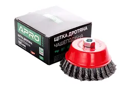 Корщітка APRO для болгарки УШМ дротяна щітка чашкова 125 мм x М14 - мініатюра 3