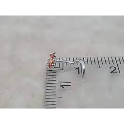 Срібна сережка-пірсинг Астор в ніс з фіанітами. 8182434Р ОРАНЖ - мініатюра 4