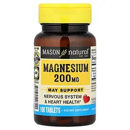 Вітаміни та мінерали Mason Natural Magnesium 200 mg, 100 таблеток - мініатюра 2