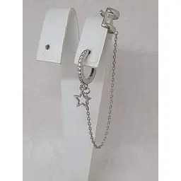 Срібна сережка-каффа на хелікс. 4995 - мініатюра 2