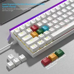 Ігрова механічна дротова клавіатура Womier WK68 Pro / 60% / Hot-swappable / White - мініатюра 2