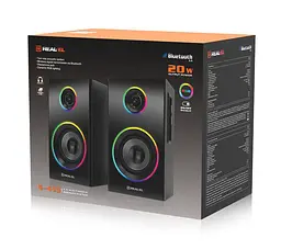 Компьютерные колонки 2.0 REAL-EL RS415 20Вт RGB Bluetooth Black - мініатюра 10