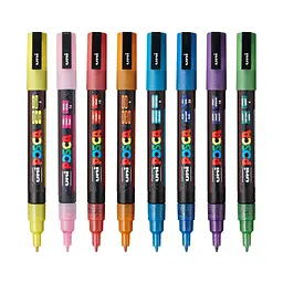 Набір маркерів Uni Posca Glitter Color 0.9-1.3 мм 8 шт. (PC-3ML GLITTER COLOR 8C) - мініатюра 3