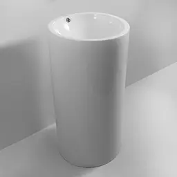 Умивальник підлоговий Mixxus Premium Ellipse-1101 460x460x855 мм з переливом MP6573, Білий - мініатюра 2
