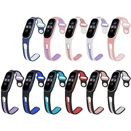 Ремінець BeCover Sport Style для Xiaomi Mi Smart Band 5 / Mi Smart Band 6 / Mi Smart Band 7 Pink-White (705173) - мініатюра 3