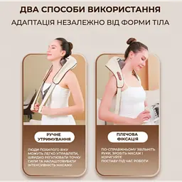 Вібромасажер акумуляторний для шиї та спини, електро масажер з підігрівом для комірної зони JBY-820 - мініатюра 6