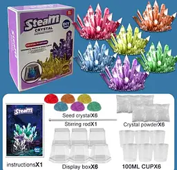 Набір для вирощування кристалів 1688-6 6 основ для кристалів, ємності, в коробці (6982755050049) - мініатюра 2