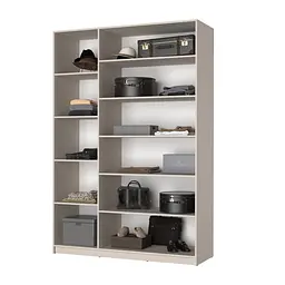 Шафа 3-дверна MebelStar Оскар Gloss BL-B, 4 додаткові полиці 150x52x220 см Кашемір/Кашемір (MBS-5259) - мініатюра 2