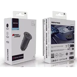 АЗП Senteo Q-06 Ferro Series USB-A/USB-C PD3.0&QC3.0 3A 63W Black - мініатюра 2