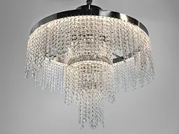 Підвісна кришталева люстра Diasha 376-600CH LED-модель, 125 Вт, діаметр 59 см з ефектним каскадом кристалів - мініатюра 3