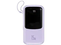 Зовнішній акумулятор (Power Bank) BASEUS Qpow Digital Display 10 000 mAh iP Edition 2022 15W Purple (PPQD050105)