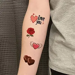 Набір тимчасових тату Любов № 2 Love-tattoo-mini-set-2-10, 12 х 7 см 10 шт - мініатюра 6