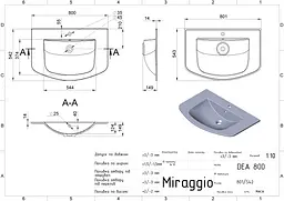 Умивальник Miraggio Dea 800 0001536, Білий - мініатюра 8