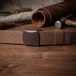 Тканинний чоловічий ремінь 20229 Vintage коричневий 116 см - мініатюра 4