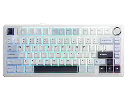 Клавіатура ігрова дротова механічна AULA F75 Wired Gasket Mechanical White KRGD Pink switch ENG/UKR - мініатюра 2