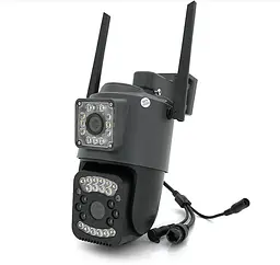 Видеокамера Wi-Fi уличная с двумя объективами 2+2mpx YOSO YOIPC40D4MP50 PTZ 2.8mm V380 - мініатюра 1