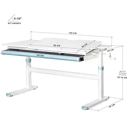 Дитячий стіл Evo-kids TH-360 Lite Blue (TH-360 WG/BL Lite)  - мініатюра 2