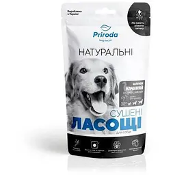 Натуральне сушене Ласощі Priroda для собак Шлунок качиний сушений слайсами 100 г