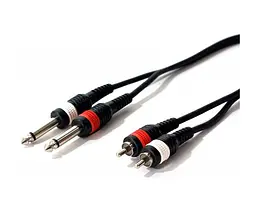 Готовый аудио кабель 2xJack 6,3 — 2xRCA BIG XC002 1.5м - мініатюра 1
