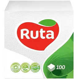 Серветки паперові Ruta 1 шар білі 33 х 33 см 100 шт.