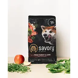 Сухий корм Savory Large Breeds rich in Fresh Turkey & Lamb 3 кг для собак великих порід (індичка та ягня) - мініатюра 7